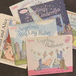 Angelina Ballerina Book Set - Pink, Blue, Purple, White